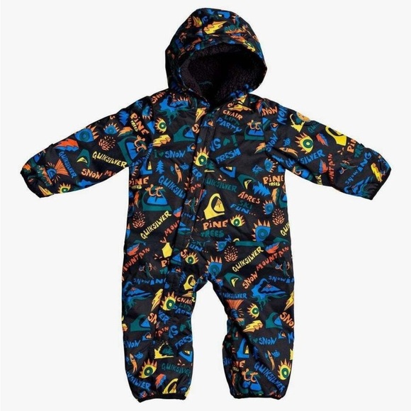 Quicksilver Baby Boy 3/6m Lined One Piece Snow Suit I love pine trees snow - Picture 1 of 6